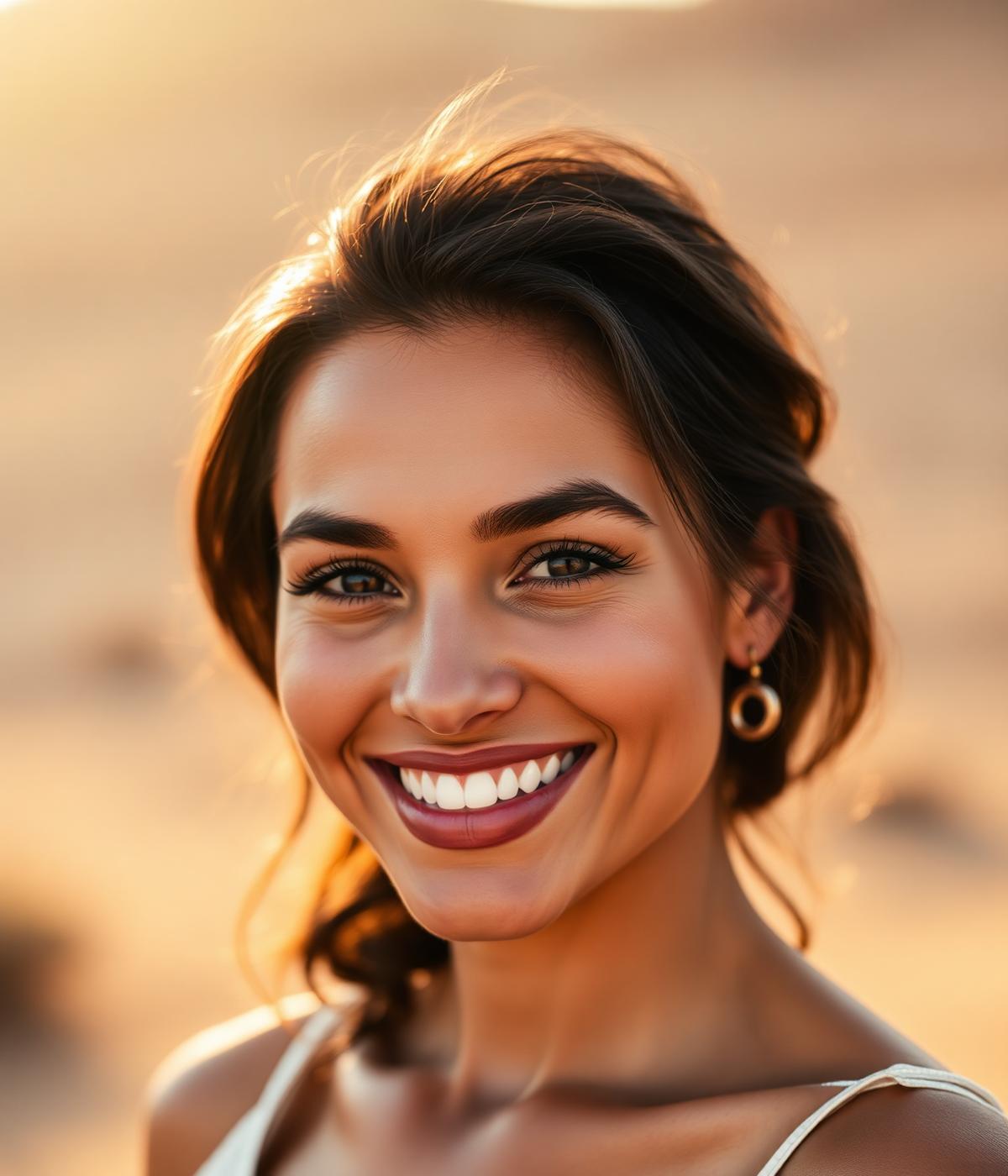 A patient smiling after treatment at Nour Dental Studio